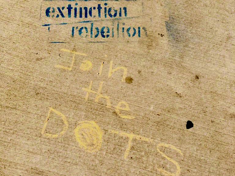 Example: 'Extinction rebellion' with chalk dots